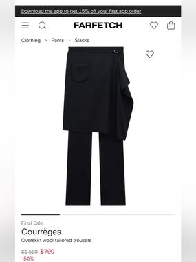 Black Asymmetrical Wrap Pants with Pocket Detail